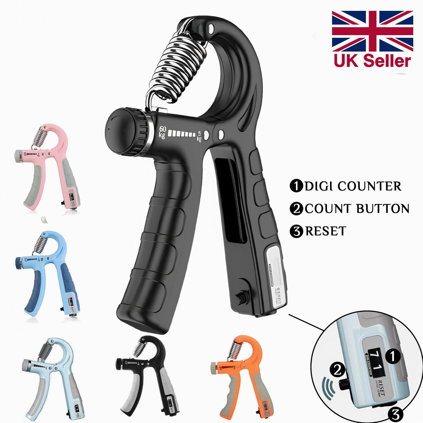 5-60KG Adjustable Sport Hand Grip 