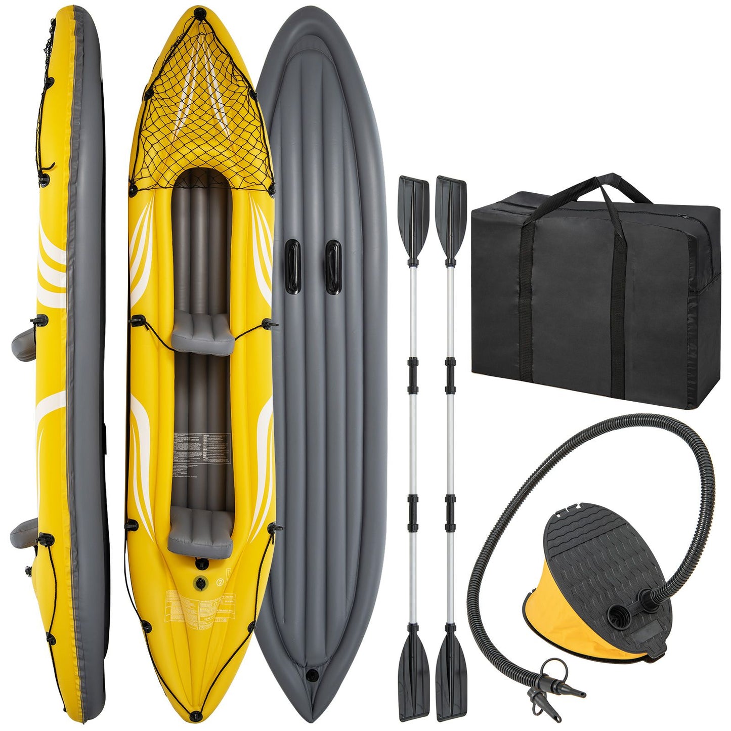 2-Person Inflatable Kayak Set with Removable Seats and Aluminum Oars