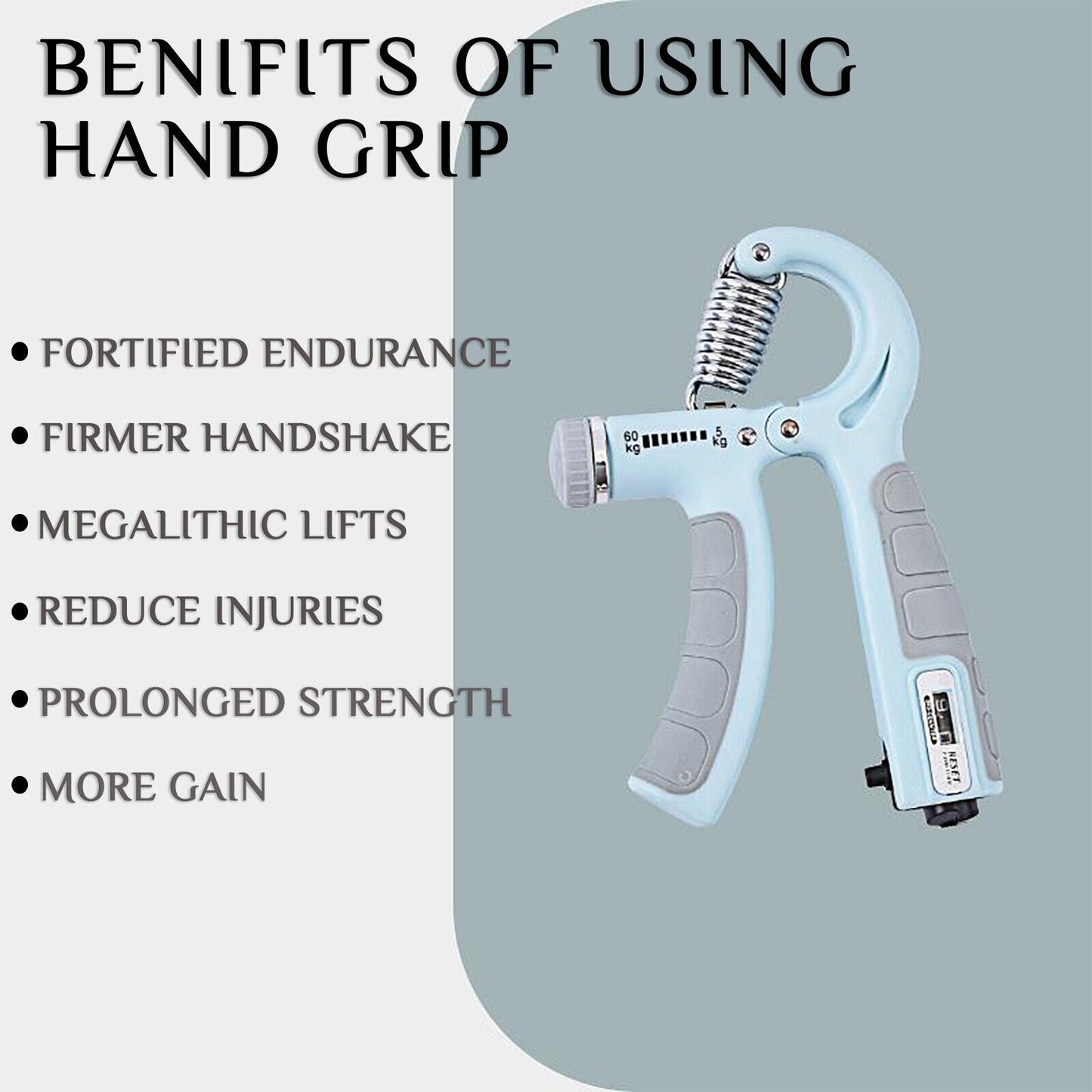 5-60KG Adjustable Sport Hand Grip 