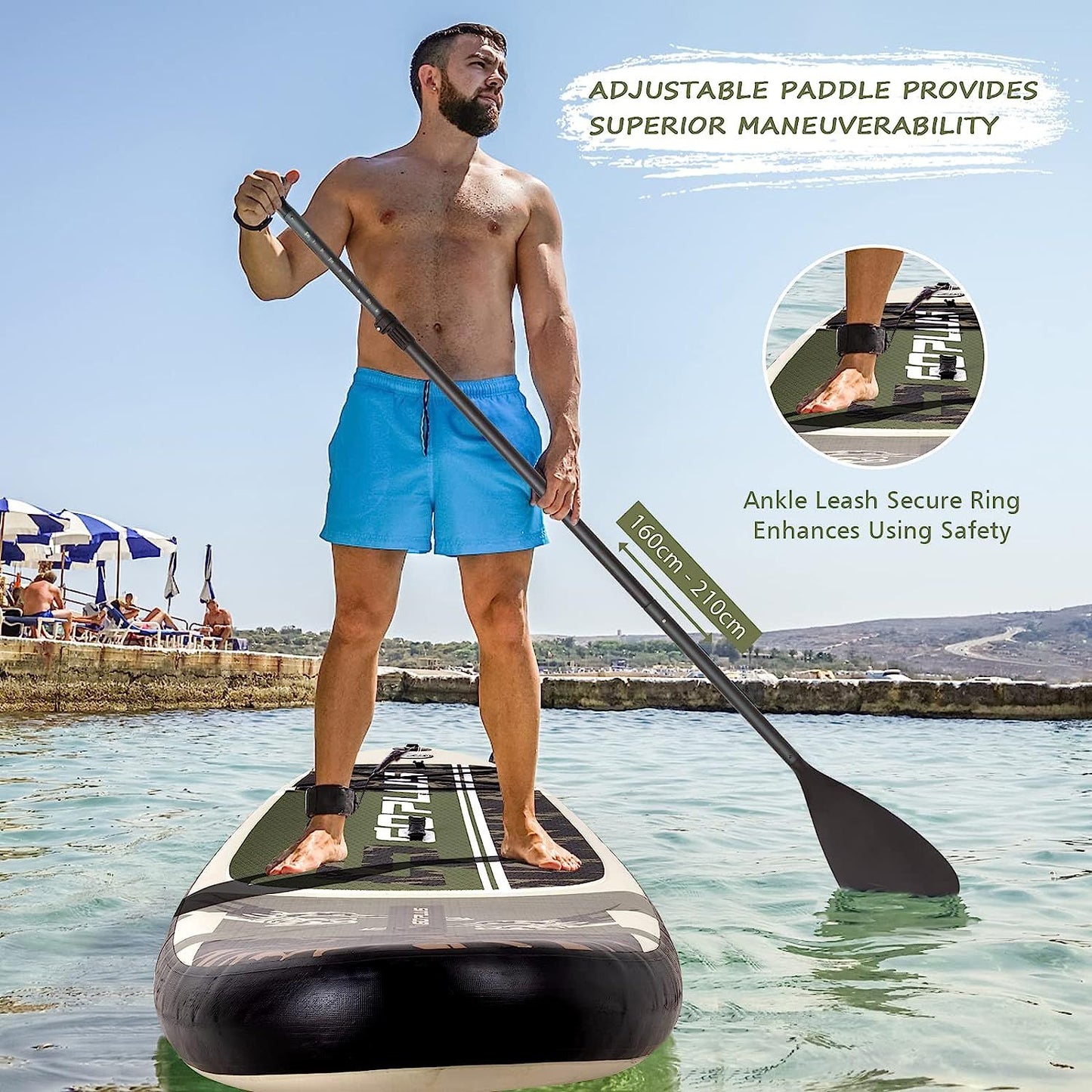 11 Feet Inflatable Stand up Paddle Board with Hand Pump